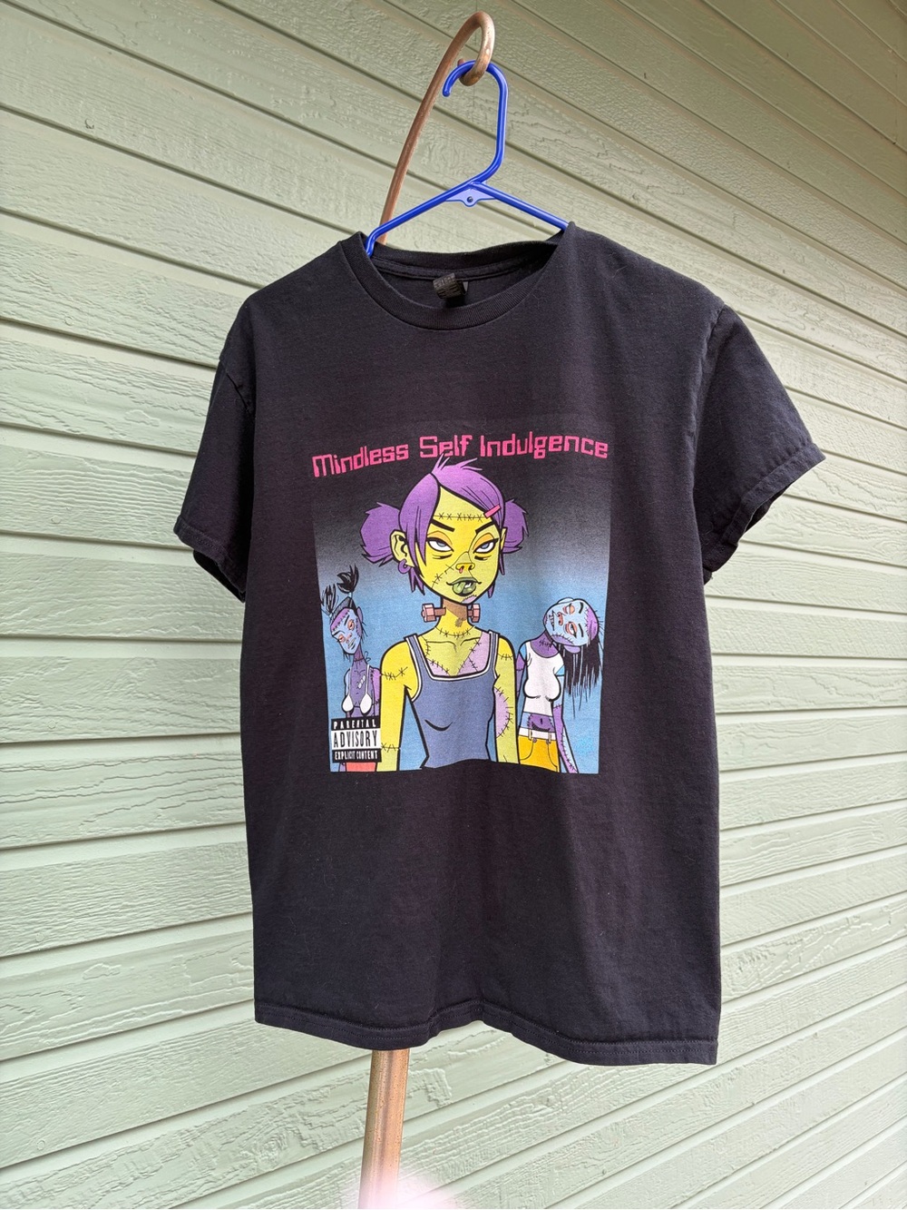 Gildan Black Kids Tee with Pink & Purple Graphic